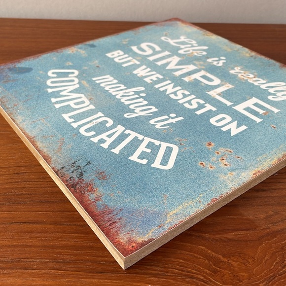 Life is really simple wall plaque cabin office home decor - Picture 7 of 9